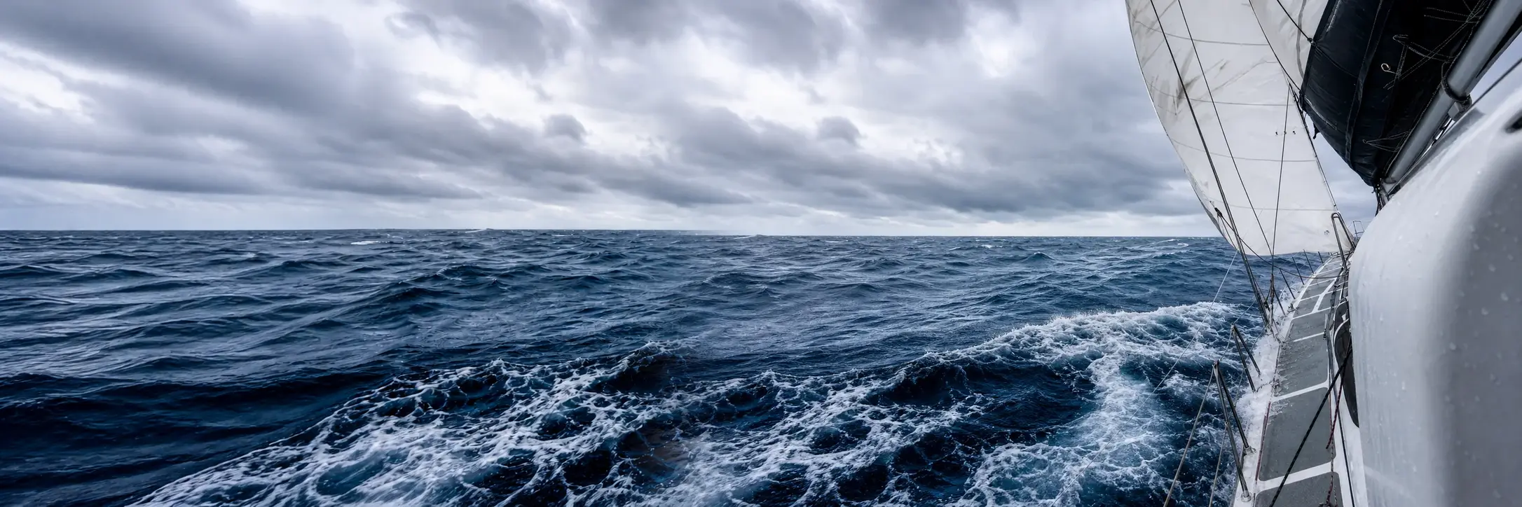 El Coronel crossing deep-blue southern seas