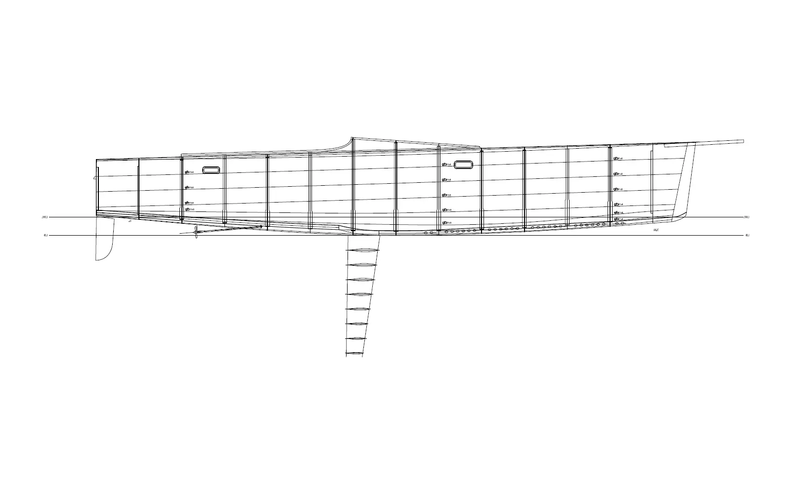 Technical profile drawing of El Coronel